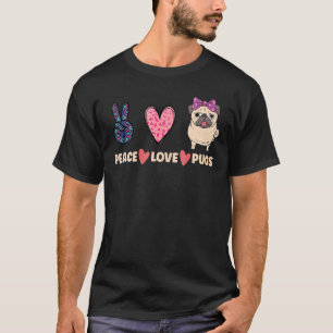 Vrede Liefde Pugs Vredes Symbool Pug T-shirt