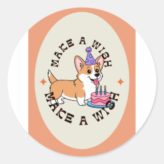 Vrede, Liefde & Puppy Feestjes Ronde Sticker