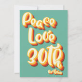 Vrede Liefde Retro Groovy Zonsondergang 30e Verjaa Kaart (Voorkant)