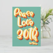 Vrede Liefde Retro Groovy Zonsondergang 30e Verjaa Kaart (Staand voorkant)