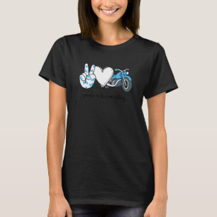 Vrede Liefde Rijden Vrede Handteken Motorfiets T-shirt
