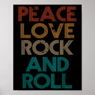 Vrede Liefde Rock N Roll Tee Vintage Band Rock Con Poster