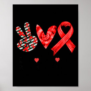 Vrede Liefde Rode Lint Bloed Bewustzijn Steun Poster