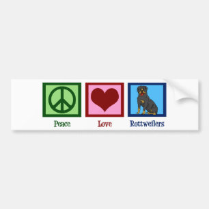 Vrede Liefde Rottweilers Bumpersticker