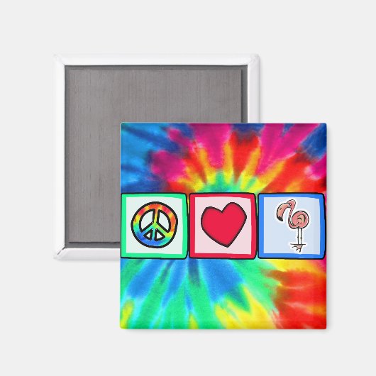 Vrede, Liefde, Roze Flamingo's Magneet (Voorkant / Achterkant)