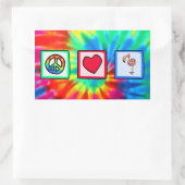 Vrede, Liefde, Roze Flamingo's Rechthoekige Sticker (Tas)