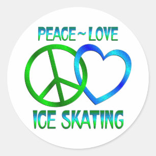 Vrede Liefde SCHAATSEN Ronde Sticker