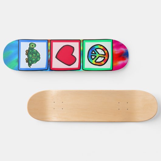 Vrede, liefde, schildpadden skateboard (Horizontaal)