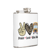 Vrede, liefde, schoolbus heupfles (Rechts)