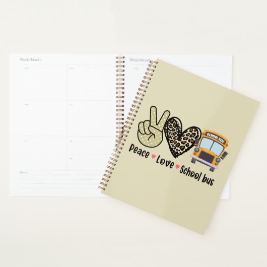 Vrede, liefde, schoolbus planner (Display)