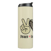 Vrede, liefde, schoolbus thermosbeker (Gedraaid links)
