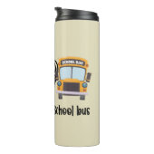 Vrede, liefde, schoolbus thermosbeker (Geroteerd rechts)