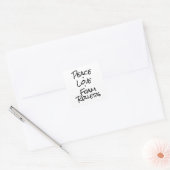 Vrede Liefde Schuimrollers Vierkante Sticker (Envelop)
