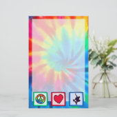 Vrede, liefde, skateboarden briefpapier (Staand voorkant)