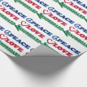 Vrede, liefde, Snowboard Cadeaupapier (Hoek)