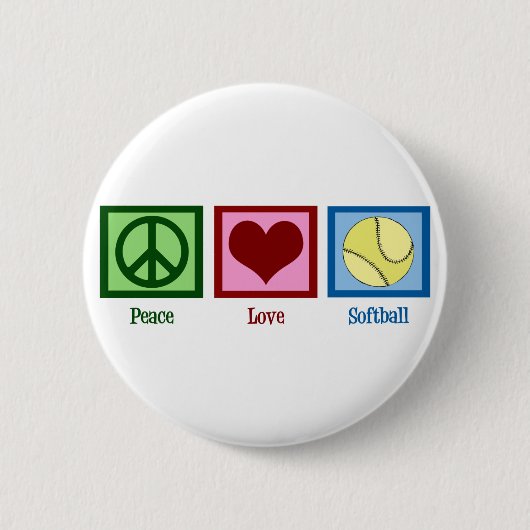 Vrede Liefde Softbal Ronde Button 5,7 Cm (Voorkant)