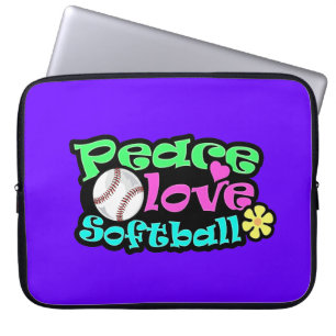 Vrede, liefde, Softball Laptop Sleeve