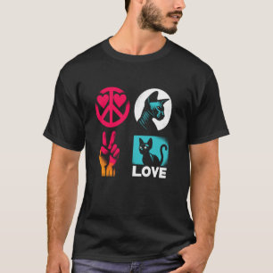 Vrede Liefde Sphynx Kat - Vintage Vredes Symbool A T-shirt