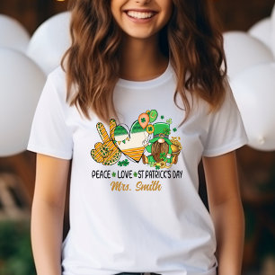 ✌️Vrede, Liefde, St. Patrick's Day! Gepersonalisee T-shirt