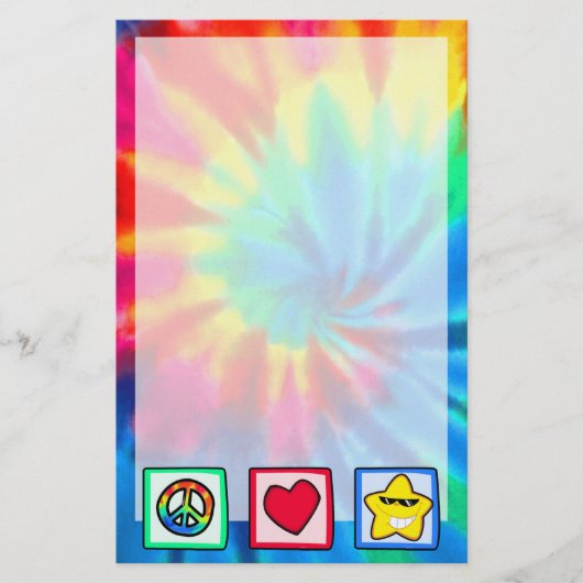 Vrede, liefde, sterren briefpapier (Voorkant)