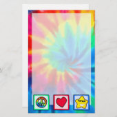 Vrede, liefde, sterren briefpapier (Voorkant / Achterkant)