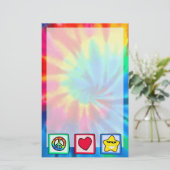 Vrede, liefde, sterren briefpapier (Staand voorkant)