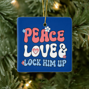 Vrede Liefde Stop Hem Op Keramisch Ornament