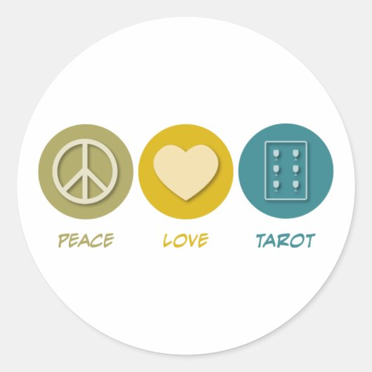 Vrede Liefde Tarot Ronde Sticker (Voorkant)