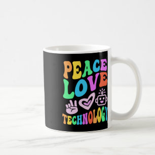  Vrede Liefde Technologie Retro Computer Teach Koffiemok