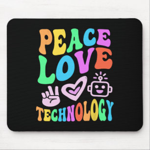 Vrede Liefde Technologie Retro Computer Teach Muismat