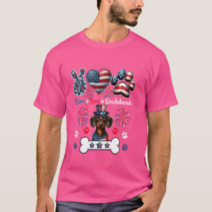 Vrede Liefde Teckels 4 van Juli Eigenaar Lover Pat T-shirt