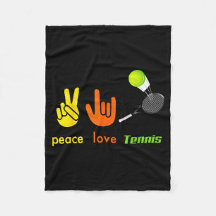 Vrede Liefde Tennis Grappige Tennis Liefhebbers Ha Fleece Deken
