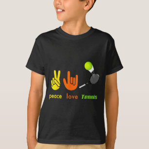 Vrede Liefde Tennis Grappige Tennis Liefhebbers Ha T-shirt