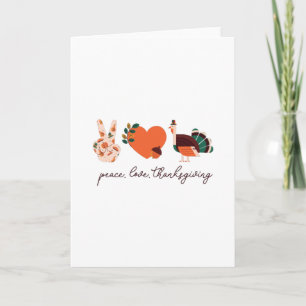 Vrede Liefde Thanksgiving Kalkoen Geschenk Kaart