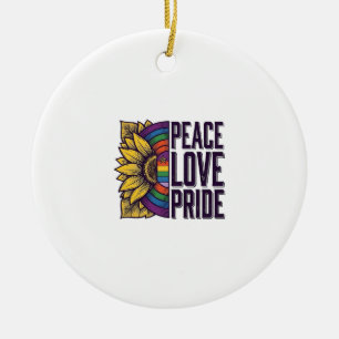 Vrede Liefde Trots Vintage Bloem Vector T-shirt_1 Keramisch Ornament