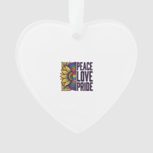 Vrede Liefde Trots Vintage Bloem Vector T-shirt_1 Ornament