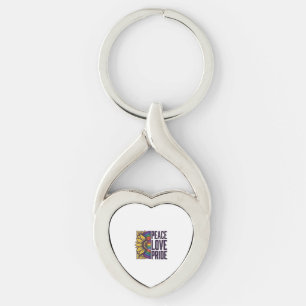 Vrede Liefde Trots Vintage Bloem Vector T-shirt_1 Sleutelhanger