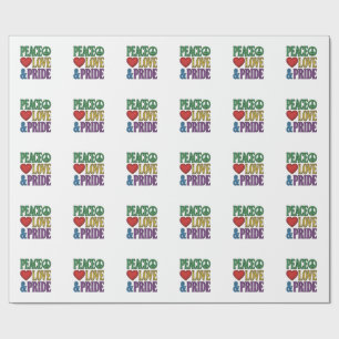 Vrede Liefde Trots Vintage Gravure Vector Design_1 Cadeaupapier