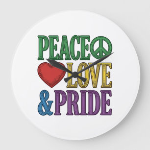 Vrede Liefde Trots Vintage Gravure Vector Design_1 Grote Klok
