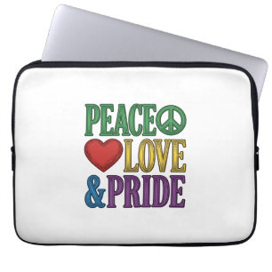 Vrede Liefde Trots Vintage Gravure Vector Design_1 Laptop Sleeve