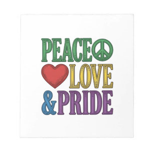 Vrede Liefde Trots Vintage Gravure Vector Design_1 Notitieblok