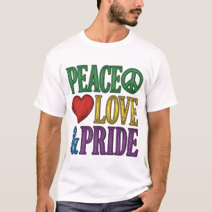 Vrede Liefde Trots Vintage Gravure Vector Design_1 T-shirt