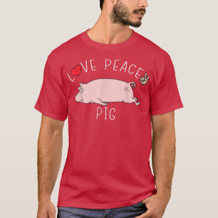 Vrede Liefde Varken Grappig Schattig Lui Dier Kawa T-shirt