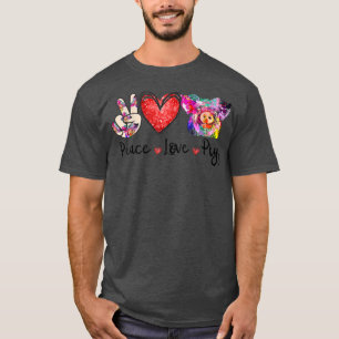 Vrede Liefde Varkens Grappige Varken Liefhebber Bo T-shirt