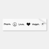 Vrede, liefde, Vegan Bumpersticker (Voorkant)