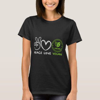 Vrede liefde vegan retro vegan liefhebber vegan et t-shirt