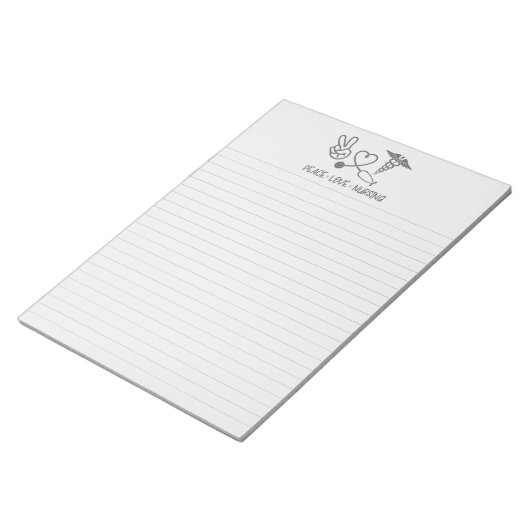 Vrede Liefde Verpleegkunde Gevoerd Notitieblok (Schuin)