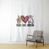 Vrede Liefde Verpleegkundig shirt Wandkleed (In situ)