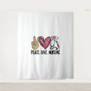 Vrede Liefde Verpleegkundig shirt Wandkleed
