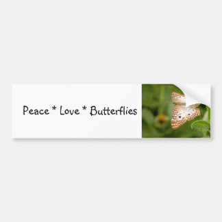 Vrede Liefde Vlinders Bumpersticker
